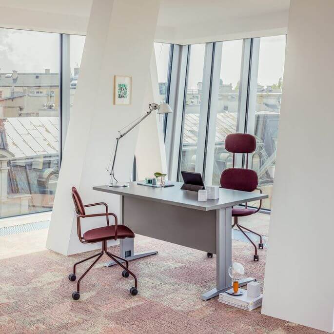 Bureau droit moderne piétement métal Arnaud